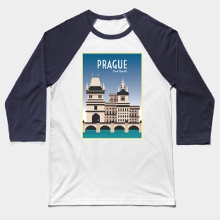 Prague, Czech Republic - Vintage Travel Poster Baseball T-Shirt